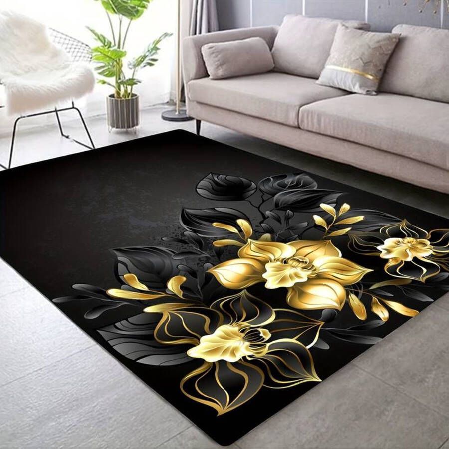 Vloerkleed bloemen rozen antislip tapijt keukenkleed salontafel kleed woonkamer slaapkame 80 x 120 cm