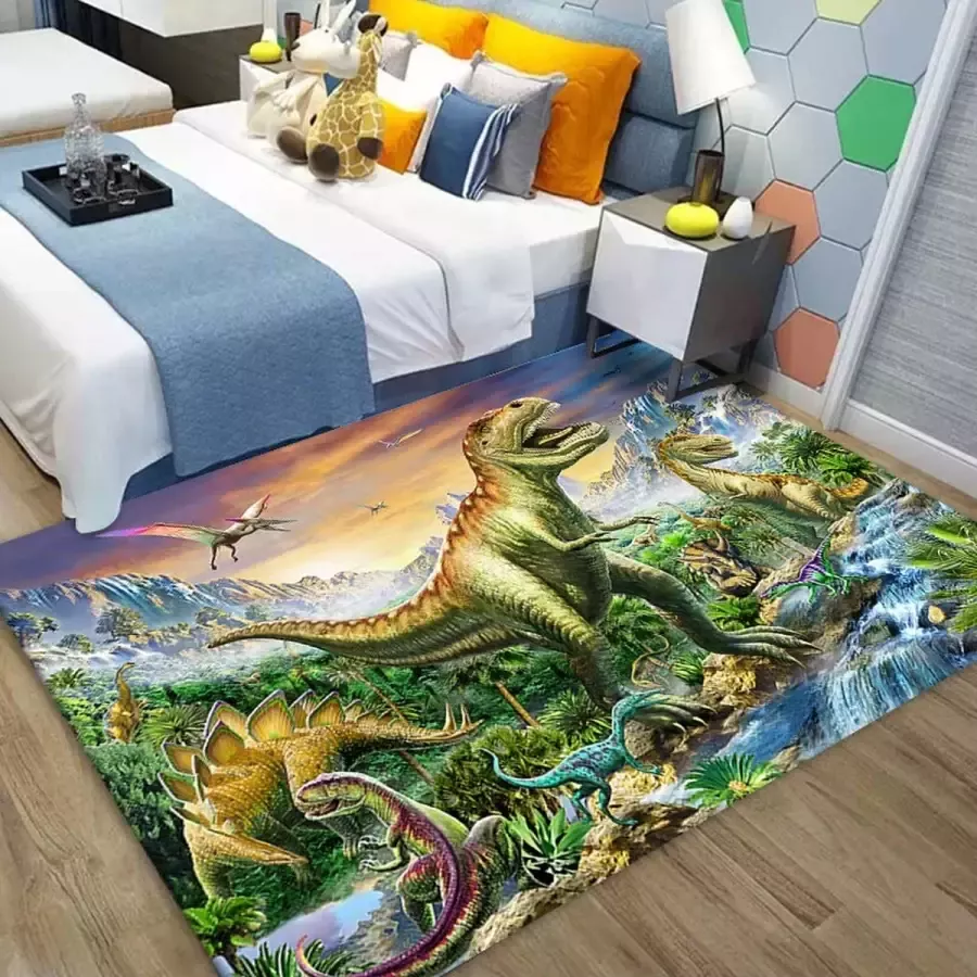 Vloerkleed Dinosaurussen Dino anti-slip tapijt keukenkleed salontafel kleed woonkamer slaapkamer foam 80 x 120 cm