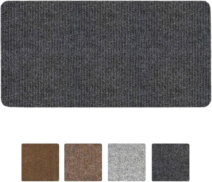 Vloerkleed en deurmat 40 x 80 cm Zwart vocht en vuilopname voor binnen en buiten