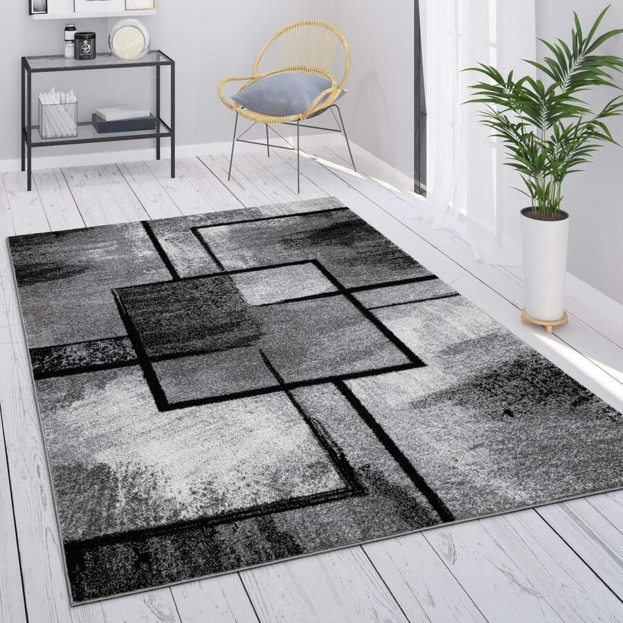 Vloerkleed Grijs Vintage Laagpolig Geometrisch Abstract 240x340 cm