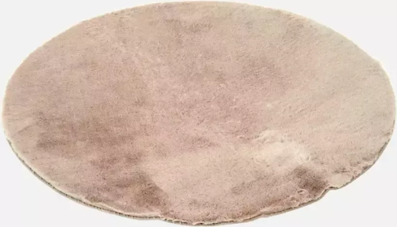 Vloerkleed Imitatiebont extra zacht Beige rond 90 cm diameter