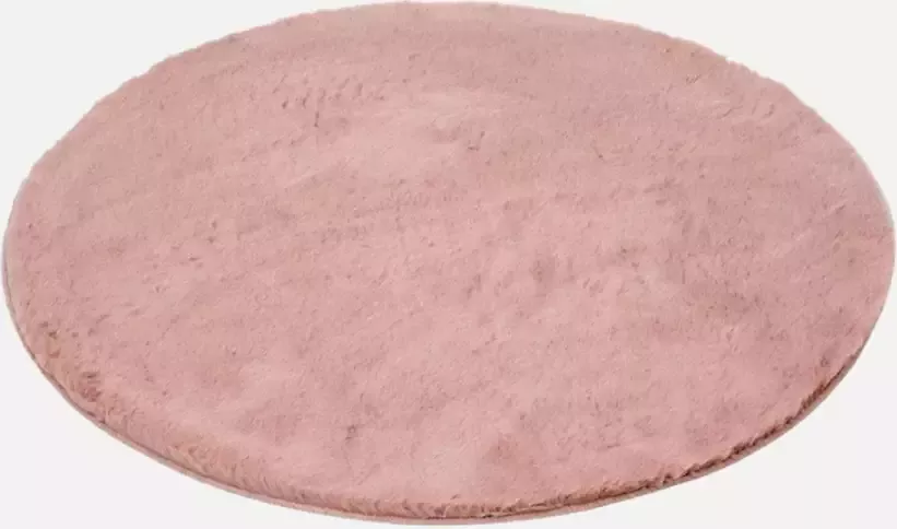 Vloerkleed Imitatiebont extra zacht Roos rond 90 cm diameter