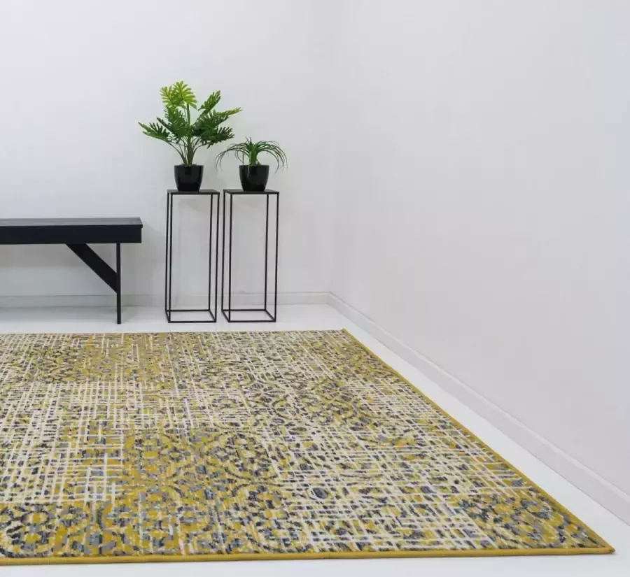 Vloerkleed Jubileum Topper Rustique Yellow Grey 160 x 230 cm