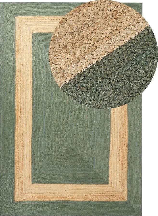 Beliani KARAKUYU Vloerkleed Groen 200 x 300 cm Jute