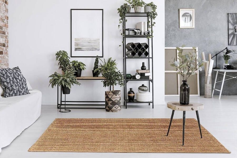 Vloerkleed Jute Kerala Natuurlijk Tapijt van Jute 100% Natuurlijk Tapijt van Jute Handgeweven Vloerkleed Voor Woonkamer Slaapkamer Eetkamer Gang Ingang (110x60cm)