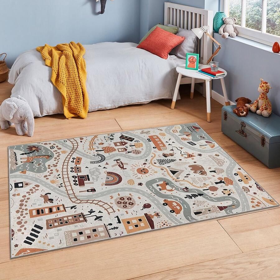 Vloerkleed Kinderkamer Speelkleed Baby Speelmat Speeltapijt Tapijt voor Kinderkamer 150*80 cm Anti Slip Machinewasbaar - Foto 2