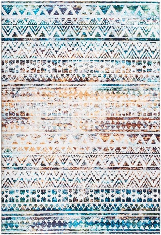 Vloerkleed laagPIN maritiem geometrisch patroon in used look modern uniek woonkamer slaapkamer eetkamer kantoor multi cartoon afmetingen: 120 x 180 cm