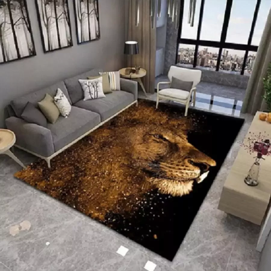 Vloerkleed leeuw anti-slip tapijt keukenkleed salontafel kleed woonkamer slaapkamer foam 80 x 120 cm