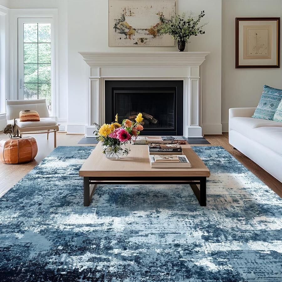 Vloerkleed met Modern Abstract Design voor Interieurs Wasbaar en Antislip 140 x 200 cm