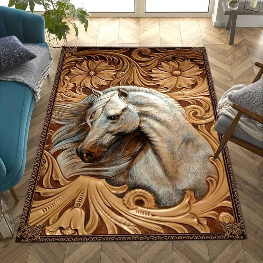 Vloerkleed paard anti-slip tapijt keukenkleed salontafel kleed woonkamer slaapkamer 80 x 120 cm