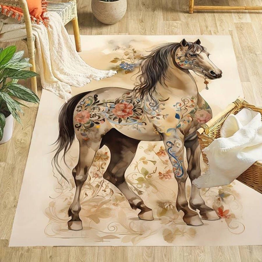 Vloerkleed paard antislip tapijt keukenkleed salontafel kleed woonkamer slaapkamer- 120 x 80 cm