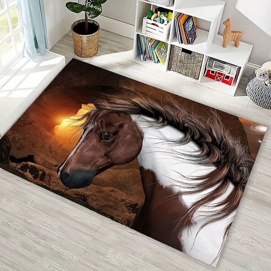 Vloerkleed paard bonte antislip tapijt keukenkleed salontafel kleed woonkamer slaapkamer woondecoratie kamerdecoratie 80 x 120 cm - Foto 2