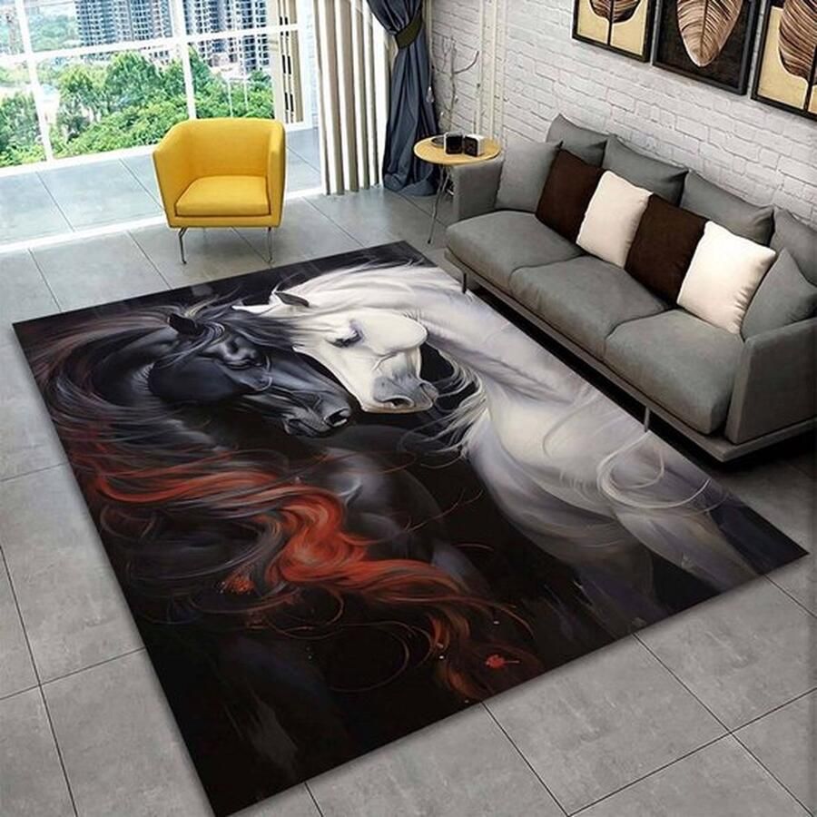 Vloerkleed paarden antislip tapijt keukenkleed salontafel kleed woonkamer slaapkamer- 120 x 160 cm