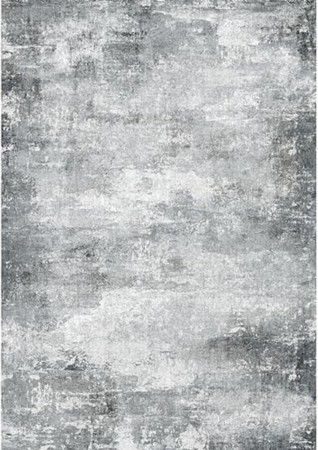 Vloerkleed Patchwork Vintage Afdrukken Laagpolig Antislip Wasbaar 140x200cm Zilvergrijs