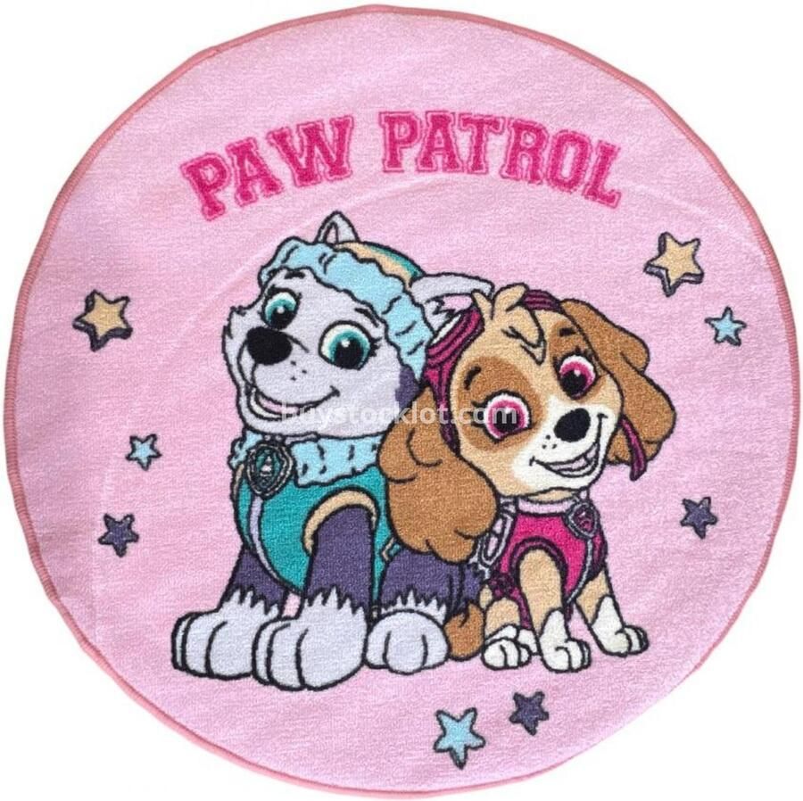 Vloerkleed Paw Patrol roze Diameter 90 cm
