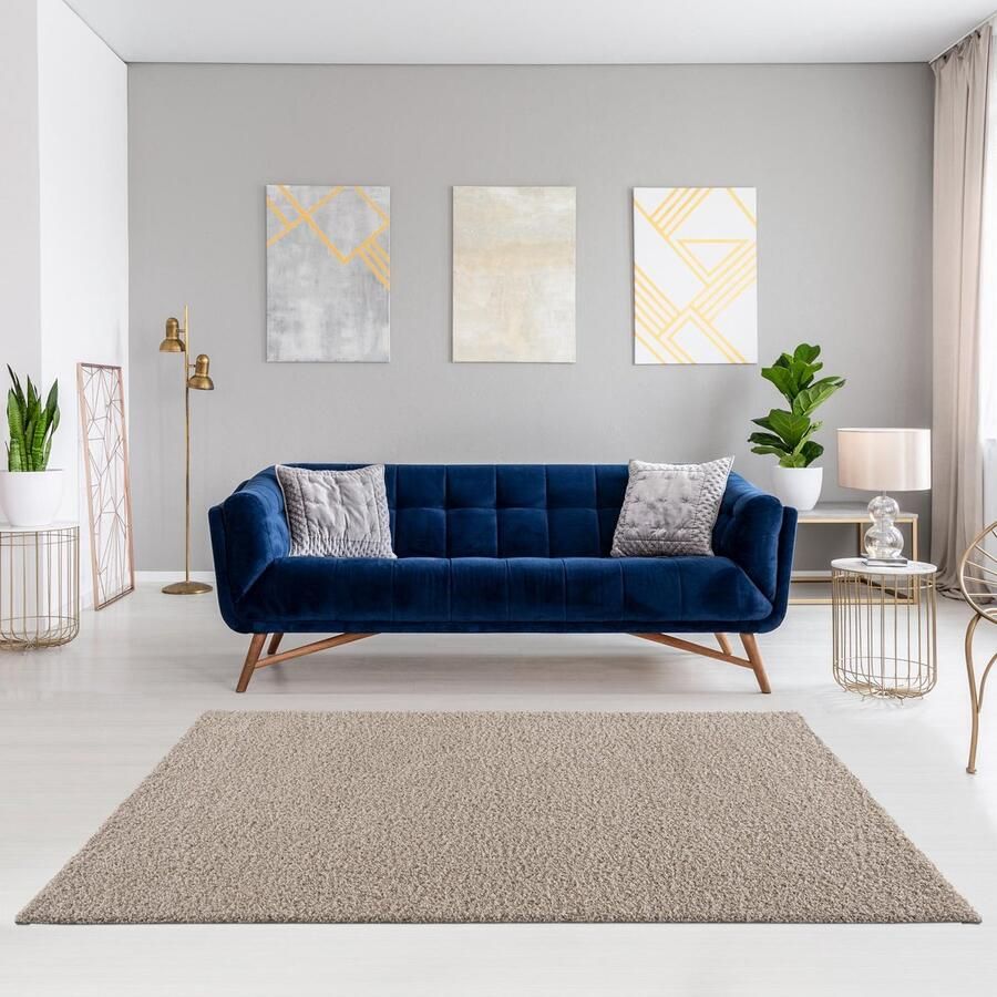 Muratap Loca Shaggy Vloerkleed Beige 200x290 CM Vloerkleed Hoogpolig Tapijt Woonkamer Slaapkamer
