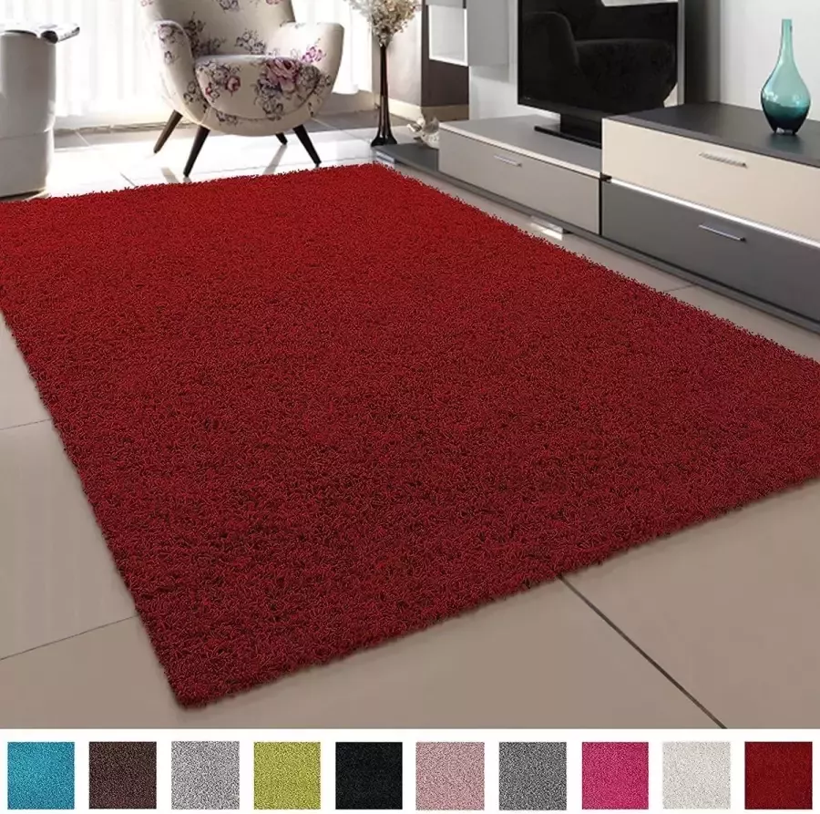 Vloerkleed Shaggy Hoogpolig Loca Rood -200x290CM