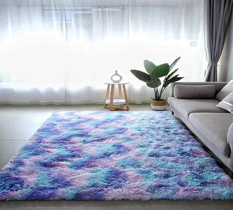 Vloerkleed Shaggy Pluizige Tapijten 1 stuk Blauw 80 x 120 cm