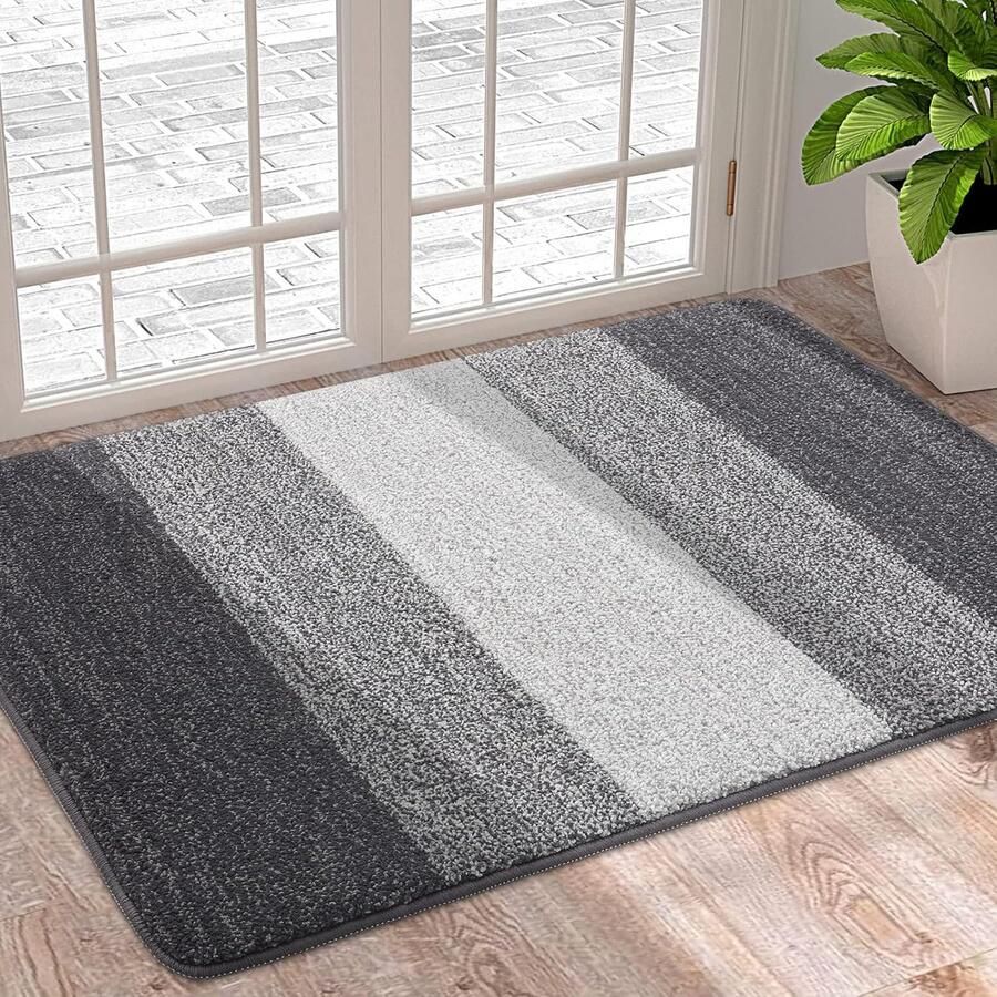 Vloerkleed-Super absorberend Vloerkleed-Antislip-Geschikt voor- en achterdeuren-50*80cm-grijs