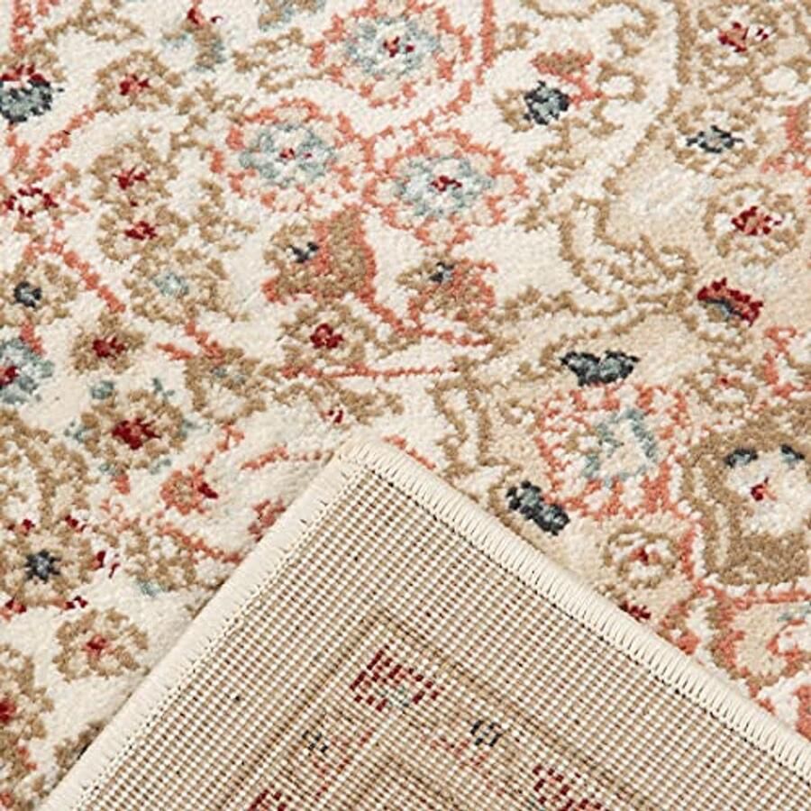 Vloerkleed Traditioneel 140x200 cm Oriëntaals Patroon voor Woonkamer Slaapkamer Eetkamer OEKO-TEX Gecertificeerd Rood Crème