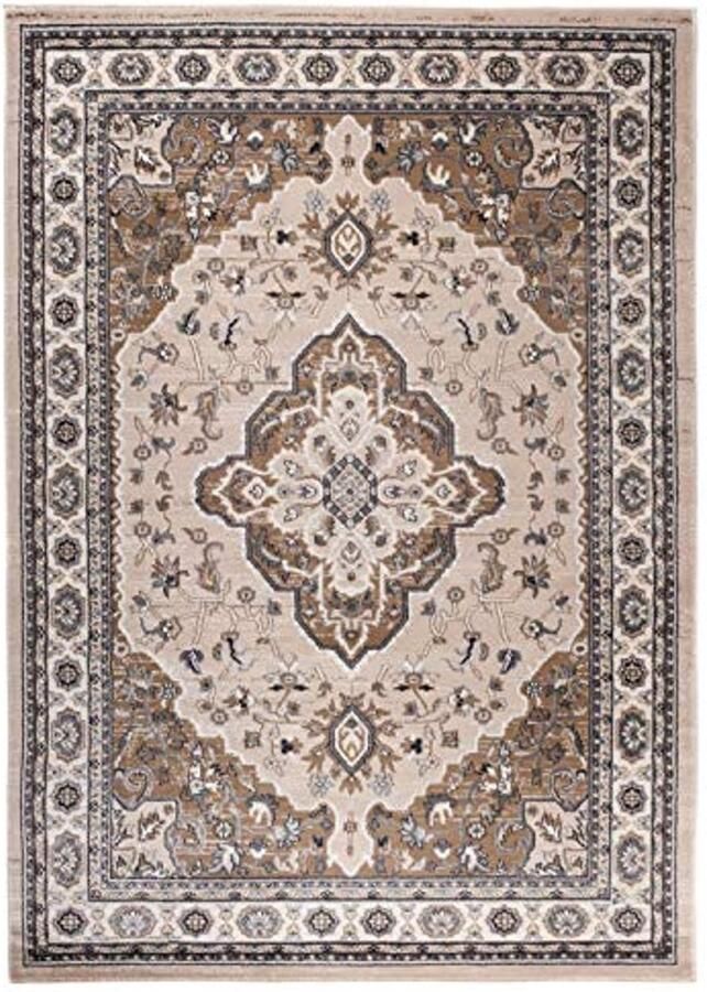 Traditioneel Vloerkleed met Oriëntaals Patroon Tapijt voor Woonkamer Slaapkamer Eetkamer OEKO-TEX 200x300 cm Beige Crème