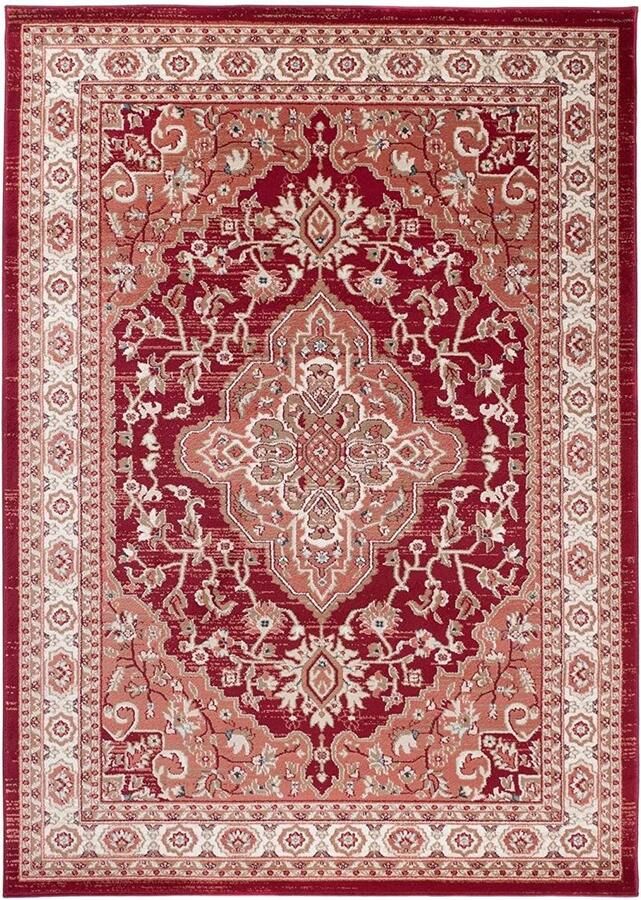 Vloerkleed Traditioneel Oriëntaals Patroon Tapijt voor Woonkamer Slaapkamer Eetkamer OEKO-TEX Gecertificeerd 120x170 cm Rood Crème Beige