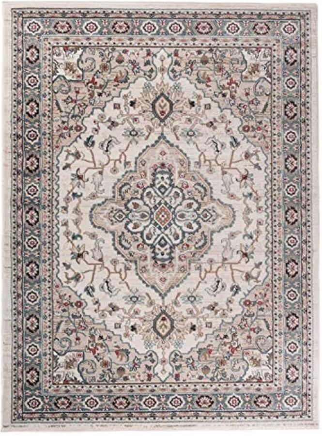 Vloerkleed Traditioneel Oriëntaals Patroon Tapijt Voor Woonkamer Slaapkamer en Eetkamer 200x300 cm Grijs en Beige