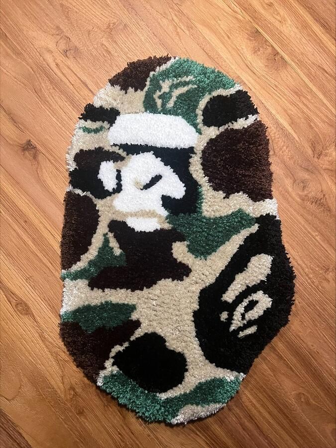 Vloerkleed Tufted Rug Gepersonaliseerd Tuft Kleed Bape Bruin Camo 50x30cm