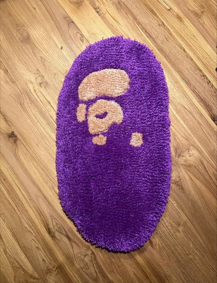 Vloerkleed Tufted Rug Gepersonaliseerd Tuft Kleed Bape Paars 50x26cm