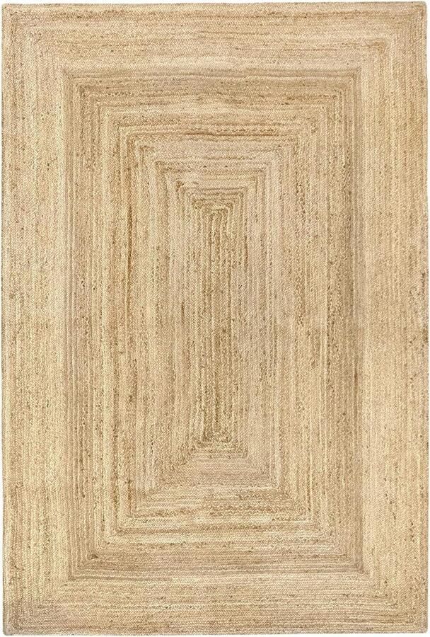 Vloerkleed Van Jute Alhambra Natuurlijk Handgeweven Vloerkleed Voor Woonkamer Slaapkamer Eetkamer Gang Ingang (300x200cm)