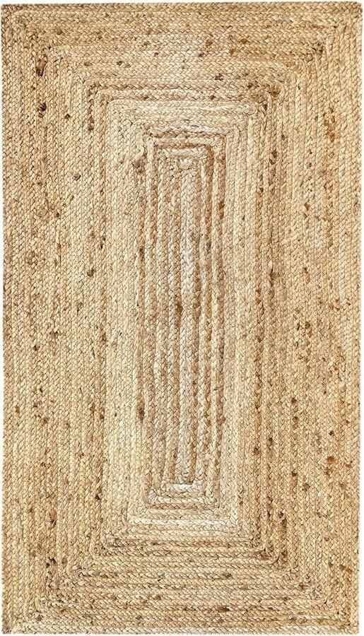 Vloerkleed Van Jute Tapijt Alhambra Natuurlijk Handgeweven Vloerkleed Voor Woonkamer Slaapkamer Eetkamer Gang Ingang 150x80cm
