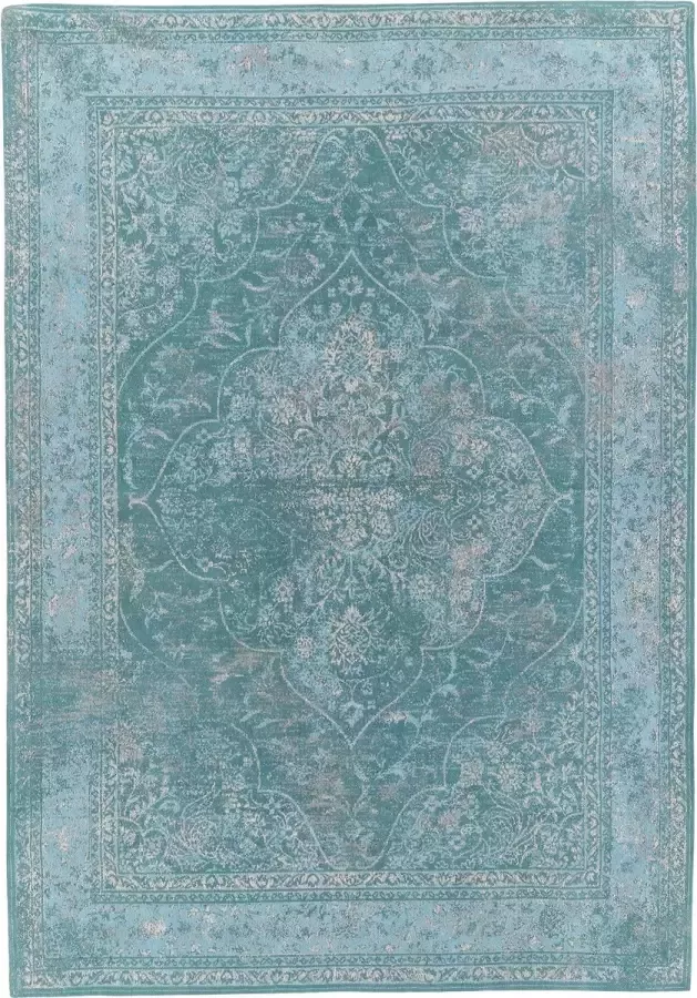 Vloerkleed vintage mediterraans design chenille 160x230 cm turquoise