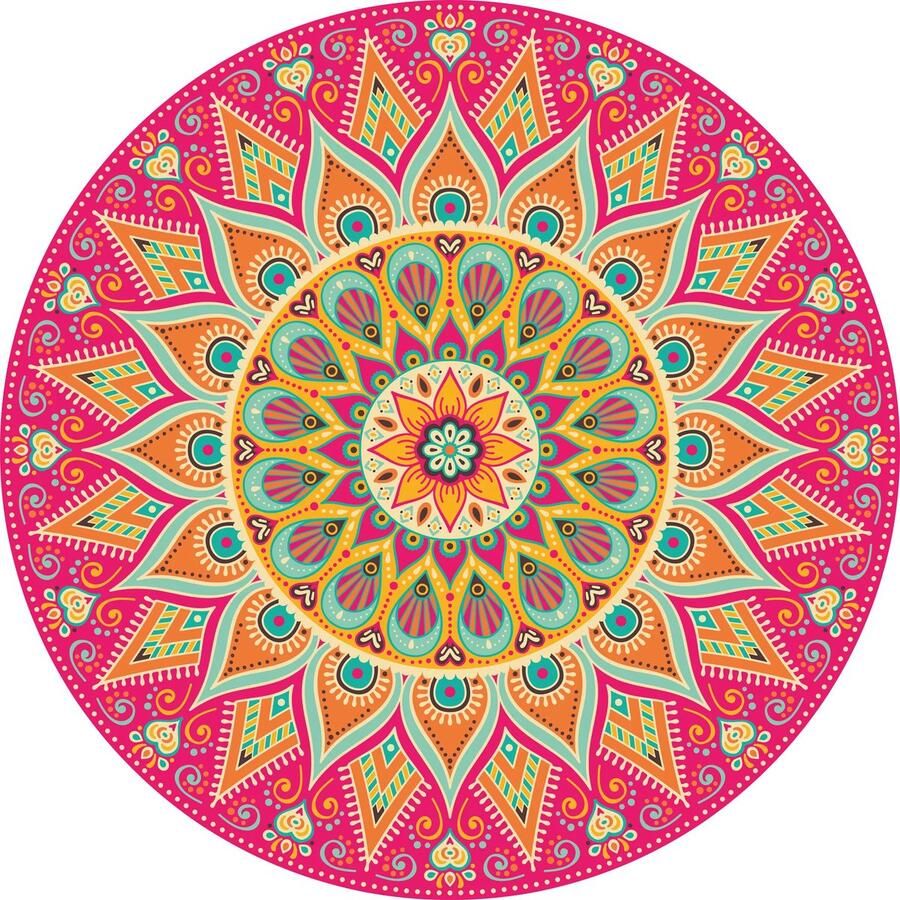 Vloerkleed vinyl rond Mandala koraal 120 cm Rond Ontdek ons rond vinyl vloerkleed in Mandala koraal. Stijlvol duurzaam en hygiënisch. Perfect voor gezinnen die comfort en design waarderen. Maak een bewuste keuze voor je interieur!