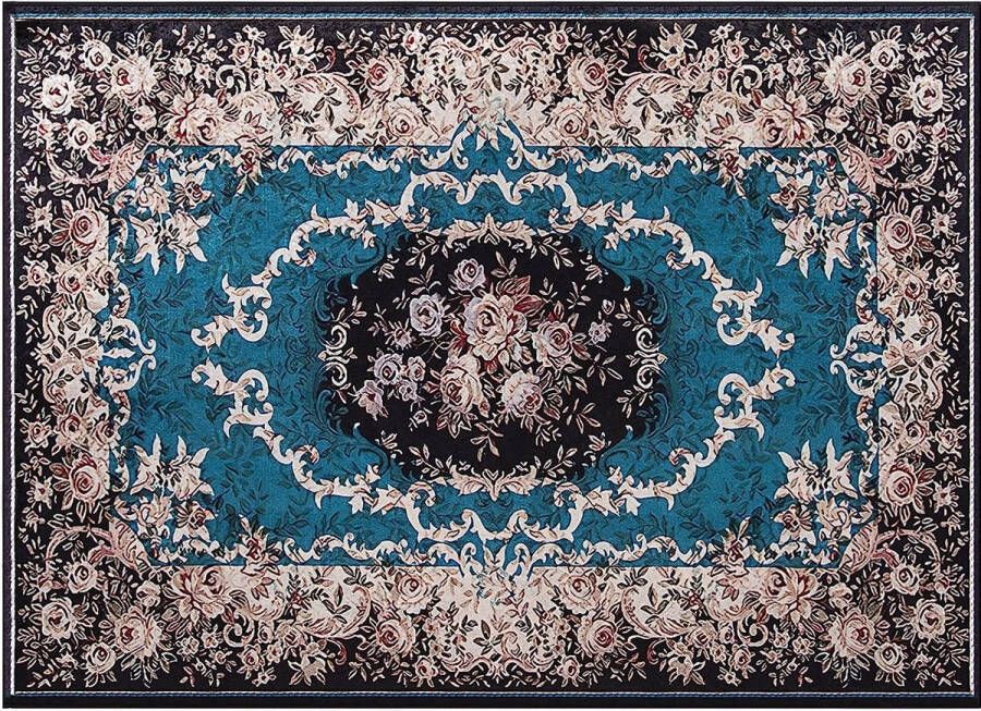 Vloerkleed voor de woonkamer 140 x 200 cm Oosters woonkamertapijt keukentapijt pluizig laagpolig tapijt antislip onderkant boho-tapijt voor eetkamer slaapkamer - Foto 2