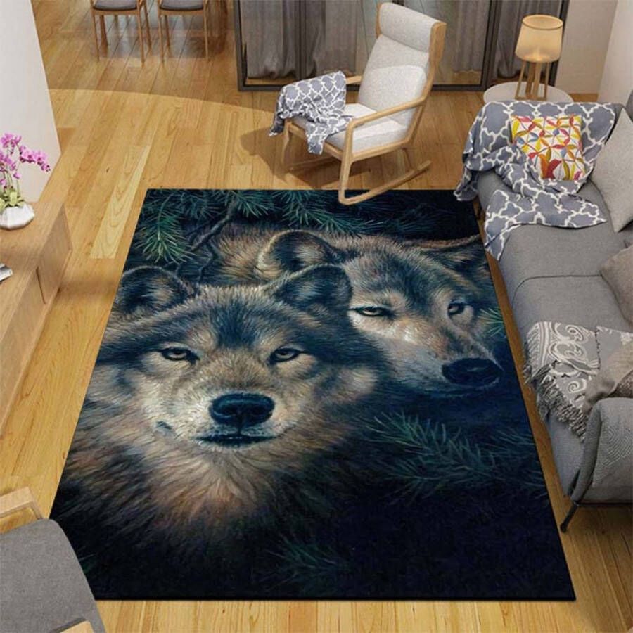 Vloerkleed wolven anti-slip tapijt keukenkleed salontafel kleed woonkamer slaapkamer foam 120 x 160 cm