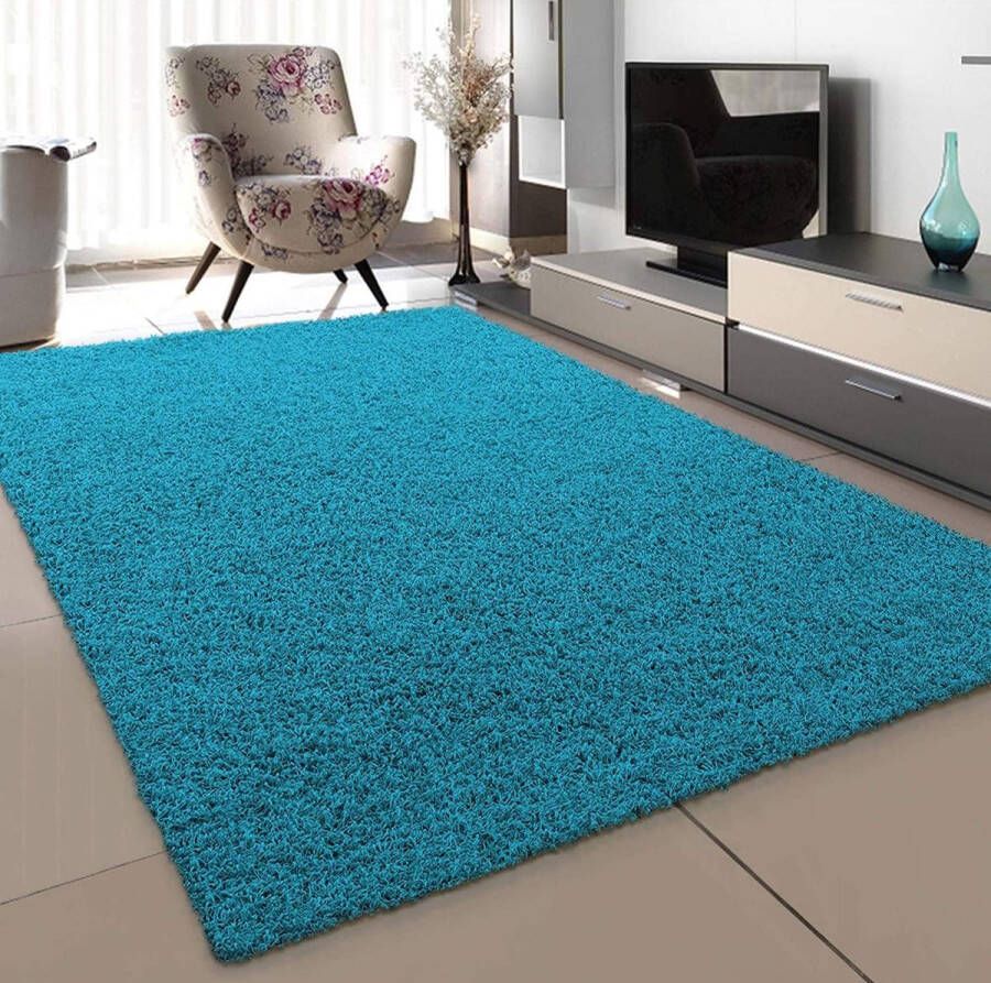 Vloerkleed Woonkamer Aqua Hoogpolig Vloerkleed Modern Afmeting: 80x150 cm