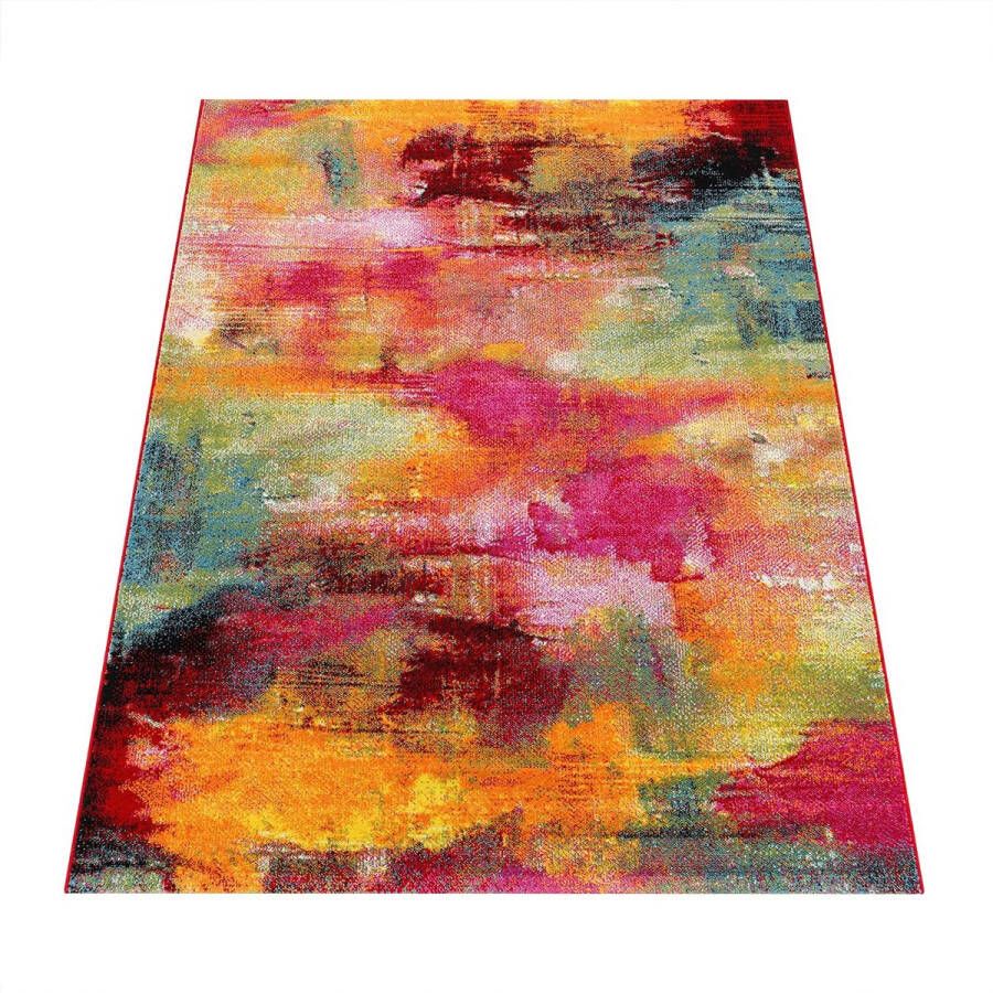 Vloerkleed Woonkamer Laagpolig Modern Vintage Patroon Abstract Veelkleurig Maat:80x150 cm Kleur:Veelkleurig 5