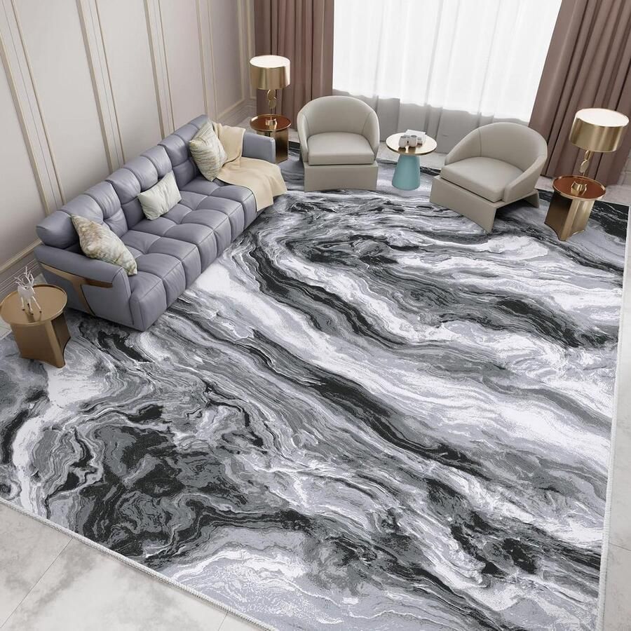 Vloerkleed woonkamer modern laagpolig tapijt 1 stuk grijs 160 x 230 cm