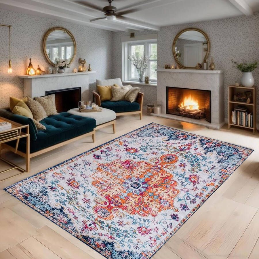 Vloerkleed woonkamer thuis woonkamer eetkamer shaggy tapijt woonkamer tapijt boho-tapijt in oosterse stijl laagpolig tapijt (designer B 120 x 180 cm)