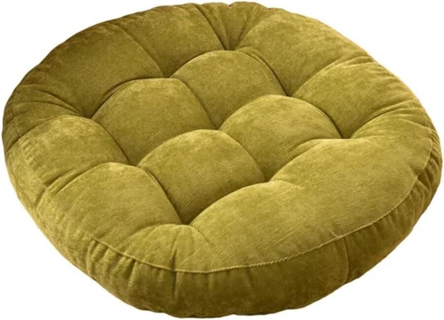 Vloerkussen grote ronde vloer zitkussen verdikt kussen getuft futonstoel tatami-mat poefs meditatie zitten (corduroy groen rond 42 cm)