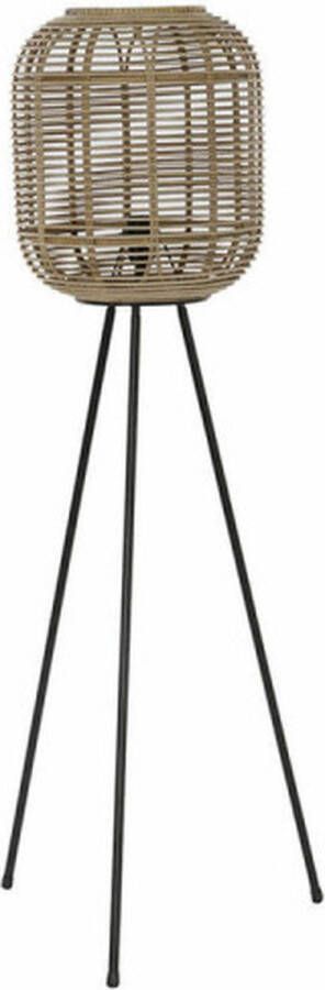 Vloerlamp DKD Home Decor Lakens Natuurlijk Zwart Metaal Bamboe 40 W (31 x 31 x 116 cm)