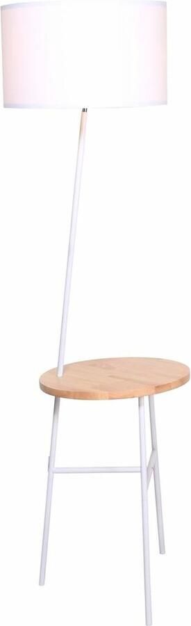 Vloerlamp DKD Home Decor Wit Bruin Polyester Metaal Pijnboom (40 x 65 x 152 cm)