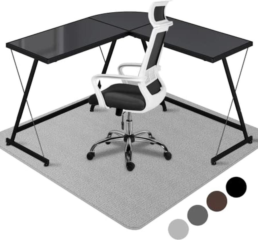 Vloermat voor Harde Vloeren Bureau Stoel Mat en Speelmat Geschikt voor Laminaat en Parket Donkergrijs 90 x 140 cm