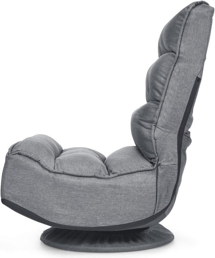 “Vloerstoel 360° Draaibaar – 5-voudig Verstelbare Rugleuning Gamestoel Lazy Sofa grijs Tot 120 kg”