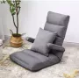 Vloerstoel met armleuning Grijs Uitvouwbaar stoel & bed met kussen Ligstoel Stoelbed – Meditatie Vensterbank – Gaming stoel Tuinstoel – Strandstoel Logeerbed Lounge Salon Slaapkamer Woonkamer Babykamer Trendy Opvouwbaar - Thumbnail 2