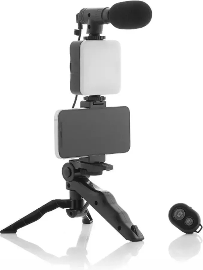 Vloggingset met lamp microfoon en afstandsbediening plodini innovagoods 6 onderdelen