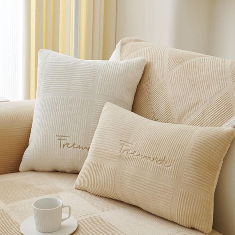 Vluchten gestreepte kussens 45 * 45cm zachte stijlvolle Noordse stijl decoratie kussens bank bed bank decoratie met een brede kant vierkantige strepen kussens