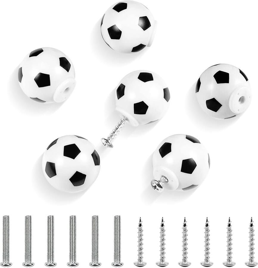 Voetbal Knoppen Handgrepen Dressoir Kast Decoratie 6 Stuks