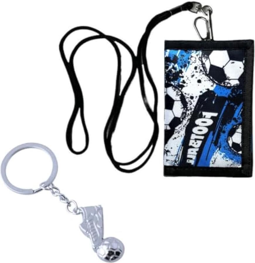 Voetbalportemonnee voor kinderen voetbalportemonnee voor jongens voetbalcadeaus voor jongens met sleutelhanger opvouwbare portemonnee voor kinderen
