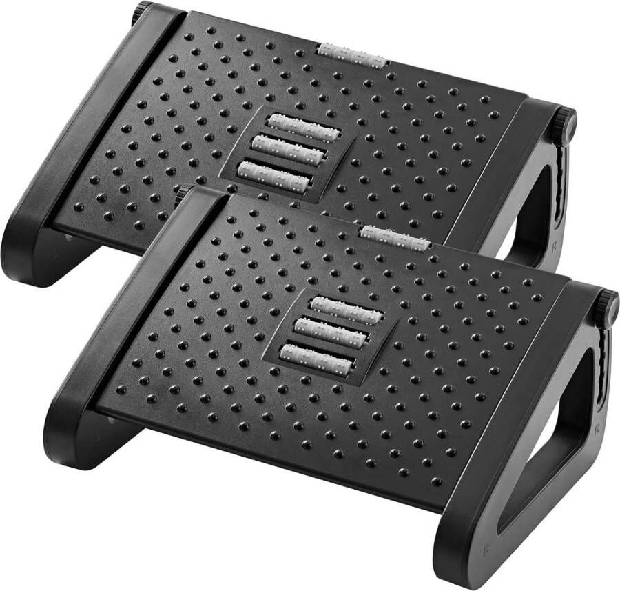 Voetbank bureau in hoogte verstelbare voetenbank ergonomische voetensteun met massagefunctie voor kantoor en thuis eenvoudig te monteren drukontlasting 2 stuks